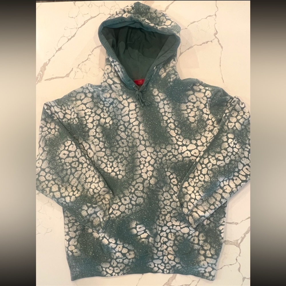 Supreme Bleached Leopard Print Hoodie